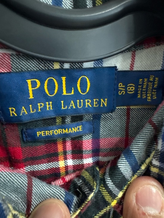 Polo Ralph Lauren Boys Sz 8 Red Green Plaid Button Down Shirt Long Sleeve Preppy - Picture 3 of 8